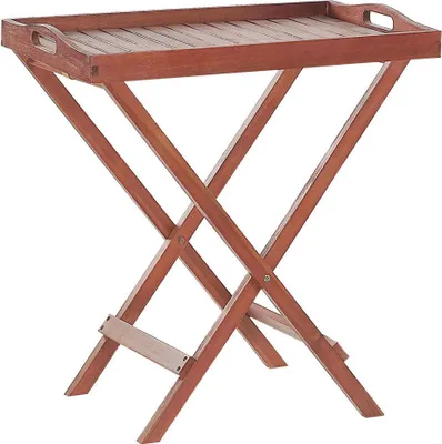 Produktbild von BELIANI Garten Beistelltisch dunkelbraun Holz modern klappbar Balkon Terrasse