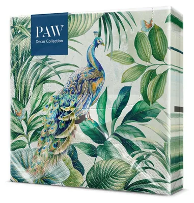 Immagine prodotto di 20 tovaglioli Peacock - Pavone nella giungla 33x33cm