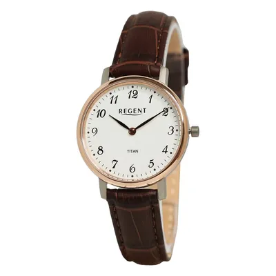 Produktbild von Regent Armbanduhr Damen Leder Analog Uhr braun Lederarmband UR2094054