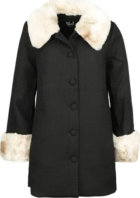 Produktbild von Hell Bunny Mantel Damen Faustine Coat schwarz/beige M