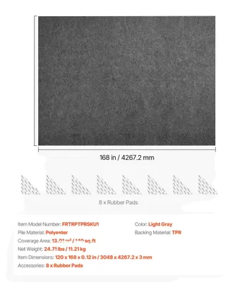 Obrázek produktu pro Podložka pod koberec, protiskluzová, polstrovaná, 10x14ft 0.12inch
