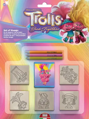 Produktbild von Multiprint Troll-Stempelset: 5 Stempel, 3 Filzstifte mit Stempelkissen
