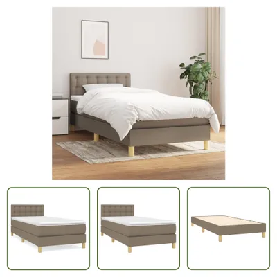 Produktbild von The Living Store Boxspringbett mit Matratze Taupe 100x200 cm Stoff