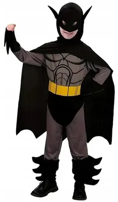 Productafbeelding van Batman-kostuum voor kinderen, vleermuisdesign, maat 130/140 cm