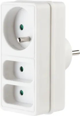 Image de Adaptateur répartiteur réseau Hama 3 prises blanc