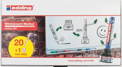 Produktbild von Edding Whiteboardmarker 360 20er-Nachfüllbox blau