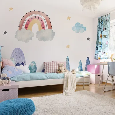 Produktbild von Muralo XXL Selbstklebende FOTOTAPETE Aquarell Winter Rainbow Hills (B) 400 cm x (H) 280 cm Tapete Wandtapete WOHNZIMMER SCHLAFZIMMER 4879