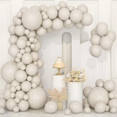 Image de Solidchoice - Kit pour arche de ballons comprenant 106 ballons en latex de couleur sable