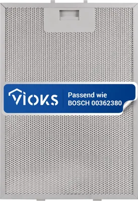 Produktbild von Metallfettfilter passend wie Bosch 00362380 Fettfilter 320x220mm für Dunstabzugshaube