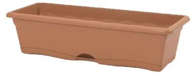 Zdjęcie produktu dla Sadzarka w kolorze terakoty ze zintegrowaną podstawką 50x20cm