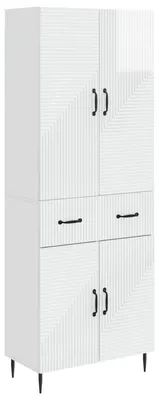 Image de Ensemble de 2 armoires vidaXL, blanc brillant, 66 x 34,5 x 89,5 cm