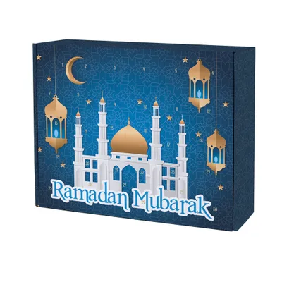 Produktbild von Ramadan Kalender zum selbst Befüllen – DIY Countdown Kalender mit 30 Türchen (Weiße Moschee)