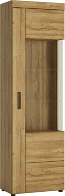 Produktbild von Vitrine mit Beleuchtung in Grandson Eiche Nb., Türanschlag rechts, CARIATI-129, B/H/T ca. 58/195/37,4 cm