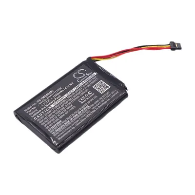 A black lithium-ion battery pack with a wire connector.