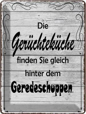 Produktbild von vianmo Blechschild 40x30 cm Gerüchteküche Geredeschuppen Spruch Zitat