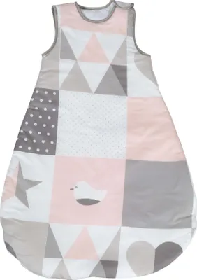 Produktbild von roba Schlafsack 'Happy Patch rosa', 90cm, ganzjährig, aus atmungsaktiver Baumwolle, unisex