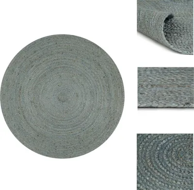 Immagine prodotto di vidaXL Tappeto fatto a mano di iuta rotondo 90 cm verde oliva - Tappeti