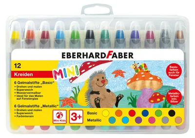 Immagine prodotto di EBERHARD FABER 529112 Pastello gel EBERHARD FABER Basic & Metallic, confezione da 12 pezzi