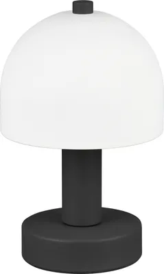 Produktbild von Tischlampe - H 18,5 cm - Schwarz - Weiß - Kunststoff - Metall