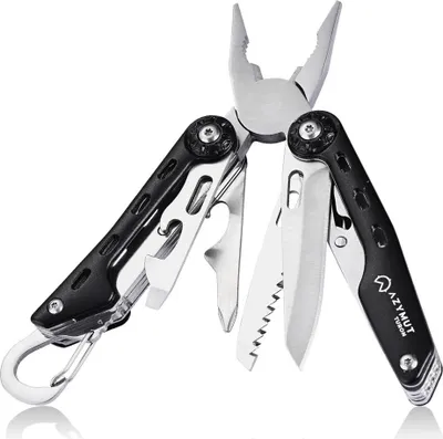 Produktbild von Multitool AZYMUT Turon - 10 Werkzeuge + Karabiner + Gürteltasche (H-P224108)