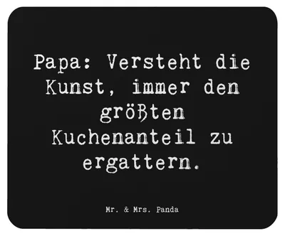 Produktbild von Mr. & Mrs. Panda Mauspad Spruch Papa Kuchenmeister - Schwarz - Geschenk, Familienleben, pc mousepad, Verwandte, Kuchen, Dankeschön, computer, mousematte, Dad, Mouse Pad