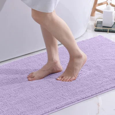 Obrázek produktu pro Protiskuzová koupelnová rohož z mikrovlákna, rozměry 60x90 cm, barva: levandulová, savá, omyvatelná