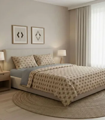 Produktbild von L'Essentiel Linge de Maison, Hochwertiges Ranforce Bettwäsche-Set (2-teilig), 200 x 200 cm, 100% Baumwolle, Grau, Beige, Orange, Rot | Maschinenwaschbar, Knopfverschluss | Elegantes Design für Ihr Schlafzimmer.