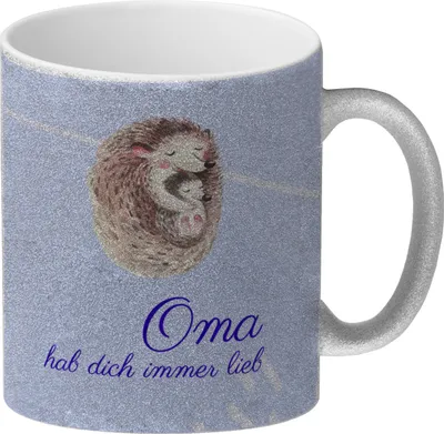 Produktbild von Oma hab dich immer lieb Glitzer-Kaffeebecher Besonders geeignet als Geschenk