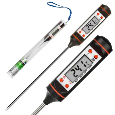 Immagine prodotto di 3x termometro/sonda per alimenti verde-blu Lunghezza sonda 15 cm Campo di temperatura da -50°C a +300°C Precisione 0,1°C GB178