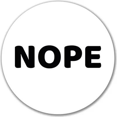 Produktbild von Huuraa Aufkleber Nope Schriftzug 10cm rund Sticker Geschenkidee