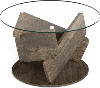 Produktbild von Runder Couchtisch aus Glas, 81 cm, Tischplatte aus gehärtetem Glas