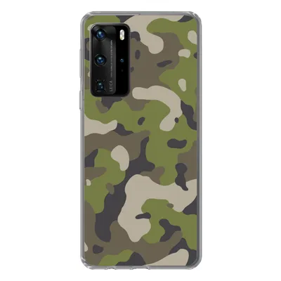 Produktbild von MuchoWow® Handyhülle Schutzhülle Hülle für Huawei P40 Pro Camouflage-Muster mit militärischen Farben Silikon Softcase Handy Hülle - Schutz