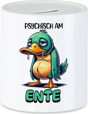 Produktbild von Psychisch am Ente Spardose lustig Humor Ente witziges Geschenk Idee