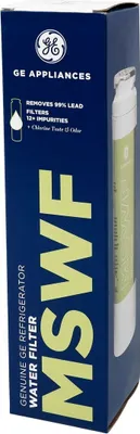A product box for a GE refrigerator water filter.