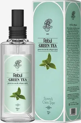 Produktbild von Rebul Eau de Cologne | Kölnisch Wasser für Herren Glasflasche After Shave, Cologne, Rasierwasser für Herren und Damen - Green Tea 100ml