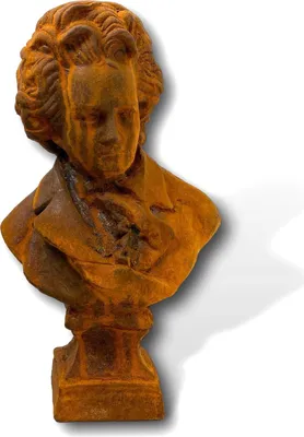 Produktbild von Skulptur Beethoven Gartenfigur Eisen Figur Statue Rost Antik-Stil