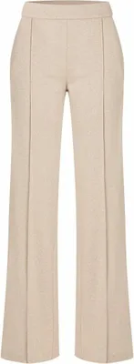 A pair of beige women's trousers.