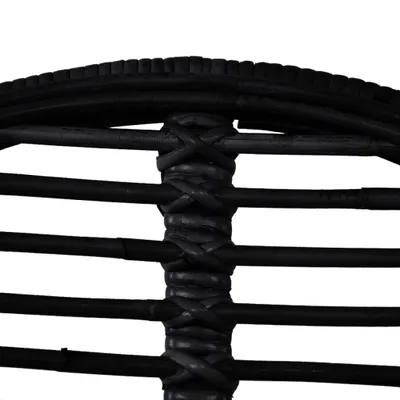 Image de vidaXL Chaise de salle à manger 2 pcs. Rotin naturel noir
