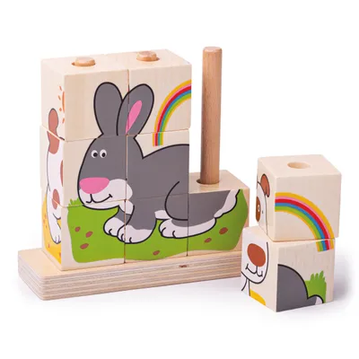 Produktbild von Bigjigs Holzpuzzle „Haustiere“, 10-teilig