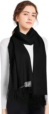 Produktbild von Kuschelige Warme Winter Schals - Langer Damen Schal mit Baumwolle Fransen - Kaschmir Gefühl
