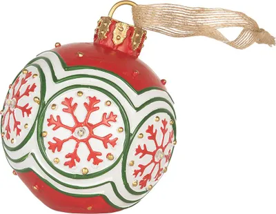 Image de Clayre & Eef Pendentif de Noël Boule de Noël Ø 12x14 cm Rouge Plastique