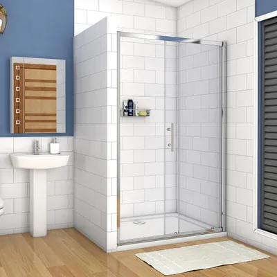 Produktbild von 100x80x190cm ESG-Glas Schiebtür Gleittür Dusche Duschkabine Duschabtrennung Duschwand sliding