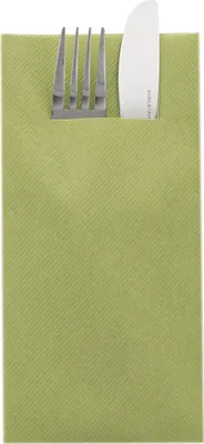 Produktbild von Airlaid Besteckservietten Oliv, 40 x 40 cm, 75 Stück - Mank