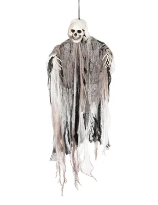 Immagine prodotto di Vecchio fantasma Halloween appeso decorazione scheletro in bianco e nero 64x56x1,5 cm -