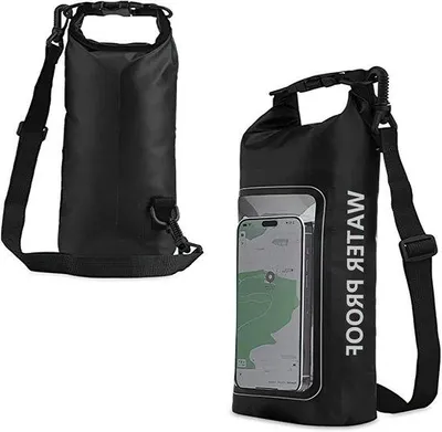 Image de Sac de plage transparent en PVC haut de gamme et imperméable, 2 litres - Sac à bandoulière pour les activités de plein air telles que la plage, le ski et la pêche - étui de protection pour téléphone inclus