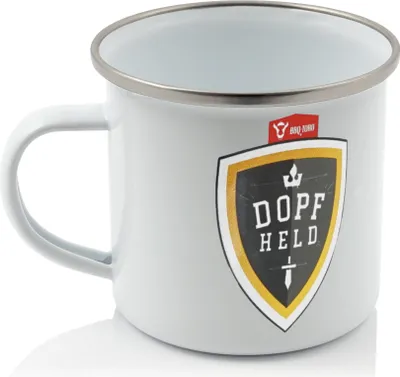 Produktbild von BBQ-Toro Emaille Tasse "Dopfheld" | 350 ml | Emaillebecher für Camping, Outdoor