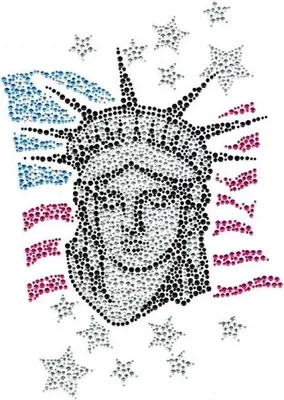Produktbild von New York Lady Liberty Stars Strass-Bügelapplikation
