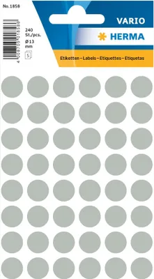 Obrázok produktu pre Viacúčelové etikety 13 mm sivé PU=10x240 kusov