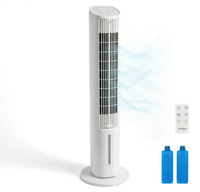 Zdjęcie produktu dla Wieża chłodząca z parowaniem, cicha, pilot zdalnego sterowania, 3 prędkości, timer, funkcja oscylacji InnovaGoods