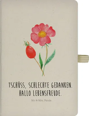 Produktbild von Mr. & Mrs. Panda Tagebuch Blume Hagebutte - Transparent - Geschenk, Skizzenbuch, Lebensfreude, Garten, Schlechte Gedanken, notizbuch, Kladde, Reisetagebuch, Journal